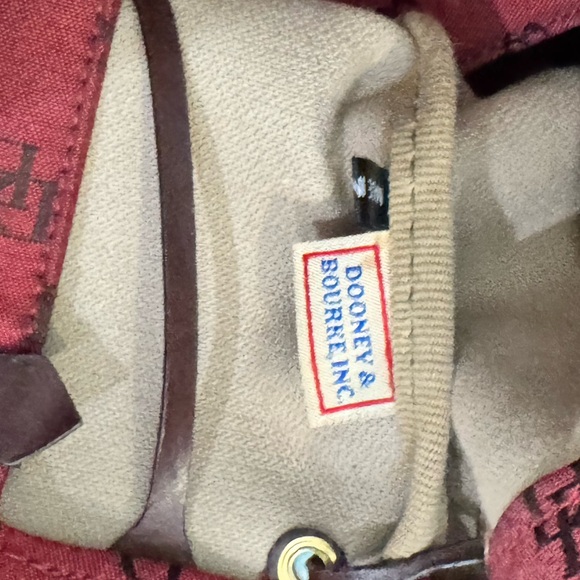 Dooney & Bourke Red Monogram Canvas Tote Bag - Picture 12 of 14